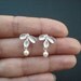 birthstone, tiny leaf post earrings - sterling silver post, wedding gift, bridesmaids gift
