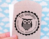 Big Eyes Owlie (Personalize Rubber Stamp) Custom Rubber Address Stamp, Children & Teacher Stamp, This belongs to, Owl, Business (2017)