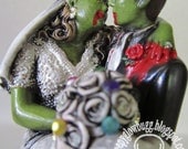 Zombie wedding custom cake topper