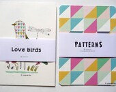 Cards - set Geometric and colors and set birds - print