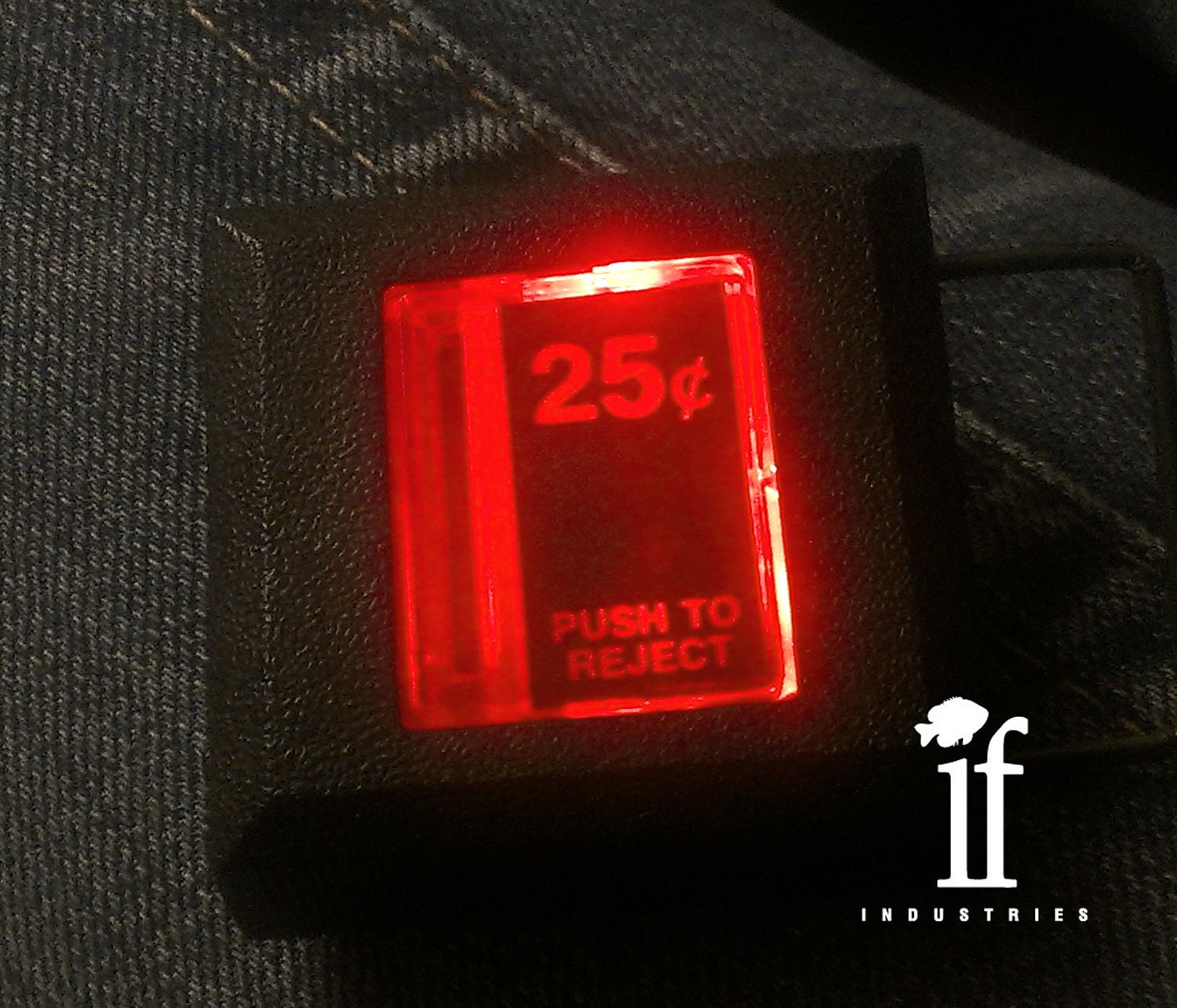 Recycled Video Arcade Twenty-Five Cent Coin-Drop Belt Buckle... that lights up
