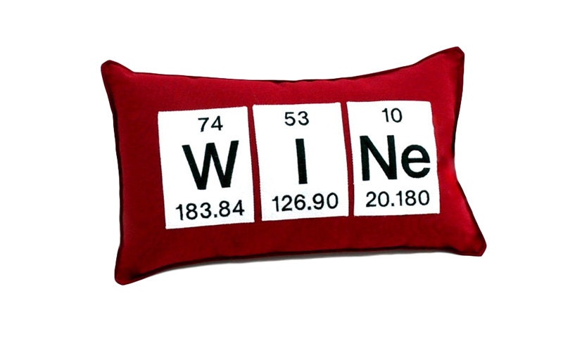 Wine Chemistry Periodic Table Chemical Element  Cotton Pillow