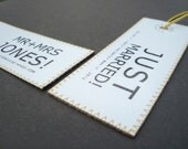 Cool personalized JUST MARRIED Luggage Tag & 1 custom Mr. and Mrs. luggage tag is everything a Honeymooner needs
