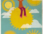riding on the sun I am happy montando sobre el sol soy feliz