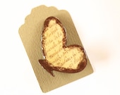 Wooden Butterfly Brooch - OoaK RETRO WORDS BUTTERFLY