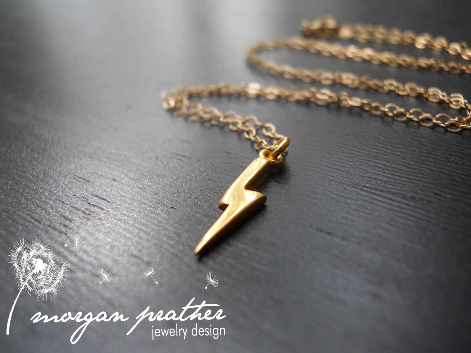 Lightning Strike Necklace in Gold - Little Lightning Bolt Pendant on Gold Filled Chain - Cute Gift - morganprather
