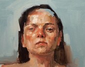 With Tired Eyes, Large Art Print of Original Oil Painting