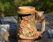 Lodge-y Vintage Beer Stein Black Forest Bavarian Themed Decor