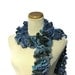 Hand Knit Ruffled Scarf -Turquoise Blue  Green