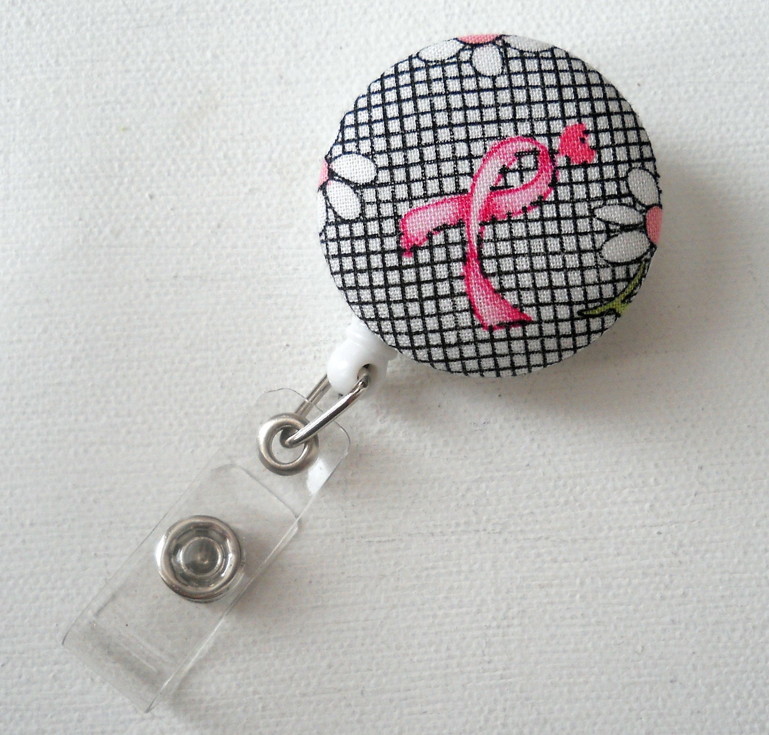 Breast Cancer Awareness - Retractable ID Badge Reel - Unique ID Badge Holder - Name Badge Holder - Nurse Badge Holder - RN Badge Clip