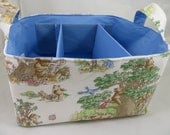 SALE Diaper Caddy, Fabric organizer bin with adjustable and removable dividers 12 x 10 x 7