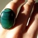 RESERVED - Fresh Apples Ring, Green Agate, Striped Gemstone, Gold