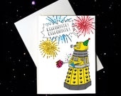 Doctor Who Dalek Greeting Card CELEBRATE - 5 x 7 Full Color Birthday Gift Holiday Card