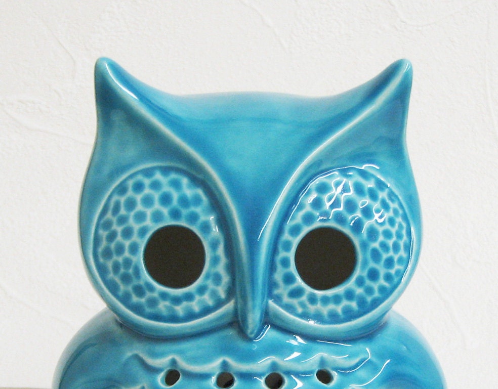 Ceramic Owl Lamp Handmade Vintage Design TV Night Light Retro Bird Home Lighting