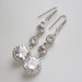 Wedding Earrings Bridal Earrings Round Cubic Zirconia Clear Silver Drops Wedding Jewelry