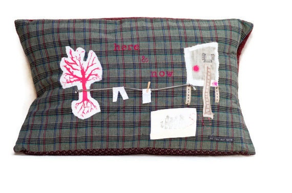 Vintage Cushion Cover   in Grey  55x35cm  - Here and Now