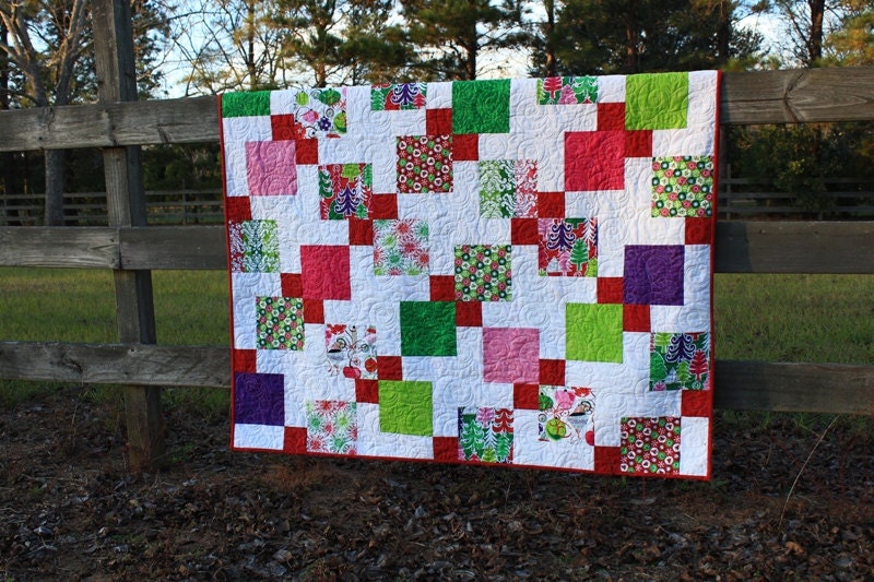 Christmas Holiday Quilt / Handmade / Christmas Ornament / Decor / Haute Ho Ho/