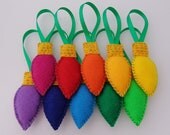 Merry Christmas Lights - Ornament Set - 10