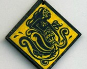 Art wood Zodiac necklace- Aquarius