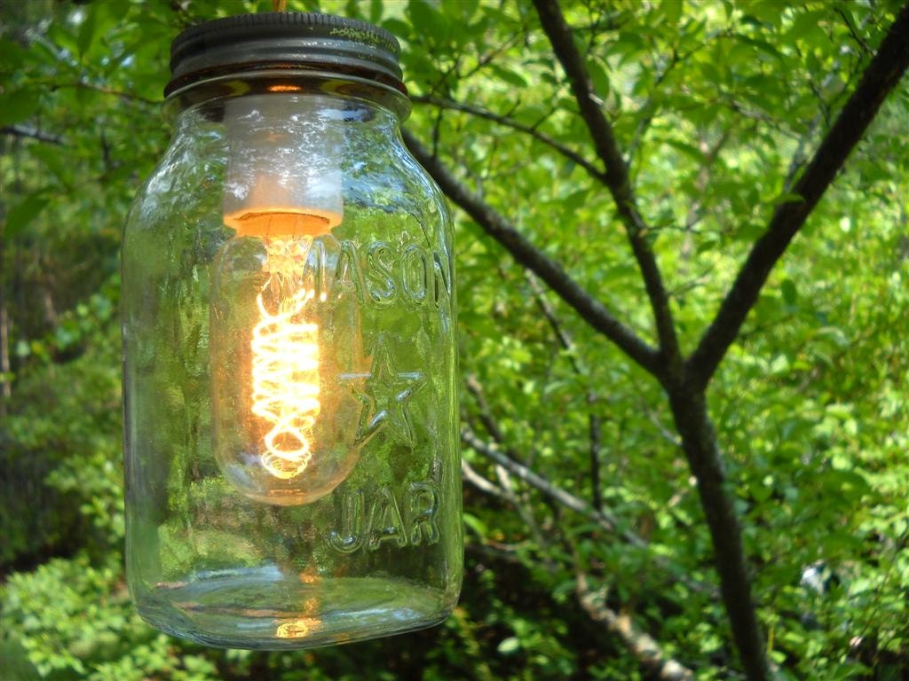 Vintage Mason Jar Light - Hanging Pendant or Swag Lamp - Repurposed Upcycled Salvage - Rustic Home Decor