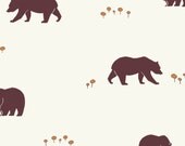 Birch CAMP SUR -Bear Camp- Organic Cotton Fabric- Check Out These Shipping Rates
