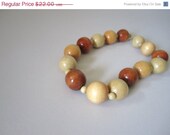 20% off SALE Vintage Wood Necklace // 1940s 50s Wooden Statement Piece // Into the Woods