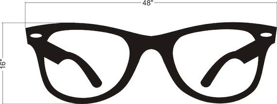 Wall Decal Hipster Glasses Dorm Decor Fashion Trendy Eyewear Specs Frames Sunglasses