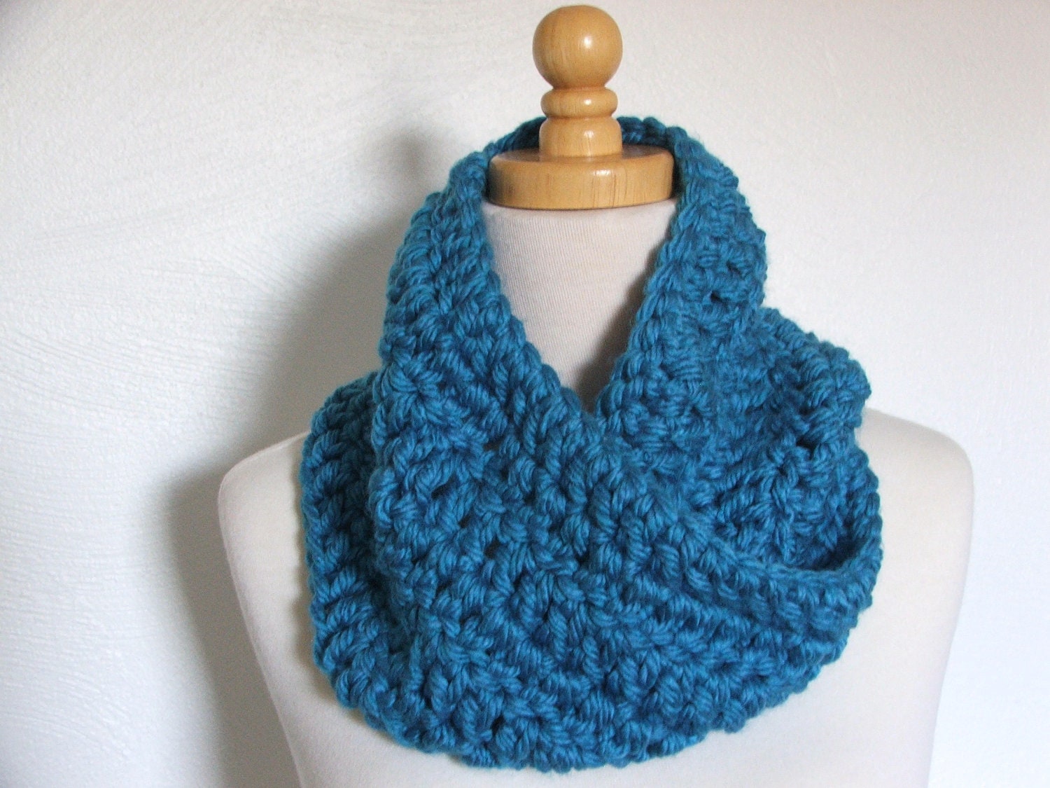 Bright Blue Twisted Cowl scarf neck warmer--Ready to ship - foundbymarie