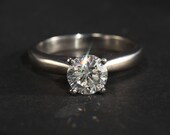 READY to Ship - Solitaire - 1.03 carat Round -  CERTIFIED Diamond Engagement Ring Platinum
