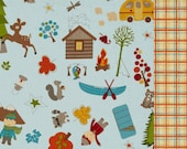 Fox Trails Nap Mat Cover - Basic Kindermat Cover with Camping and Animals