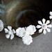 White flower hairpins - vintage inspired white and pearl flower hairpins - bridal wedding bridesmaid - snowflake