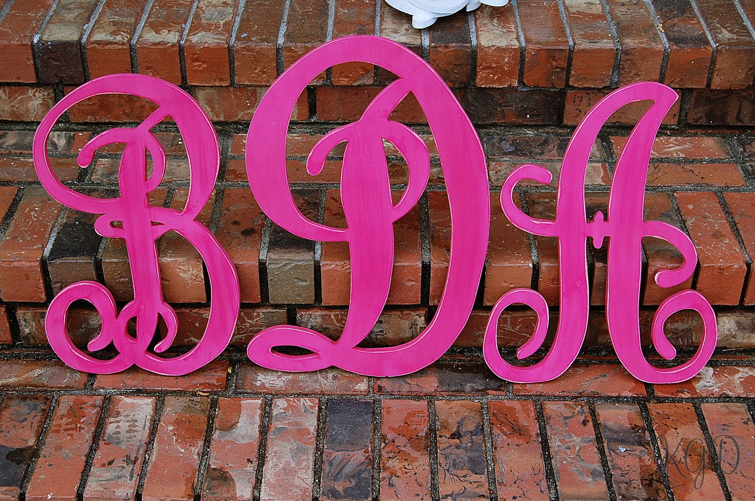 Wood Letter monogram Set measures 18 inches 24 inches and 18 inches