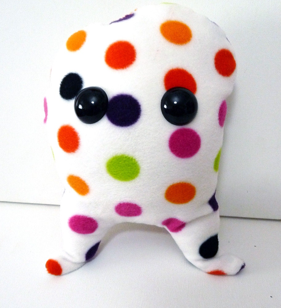 Colorful Spotted White Ghost Plush- Ghostie Dot