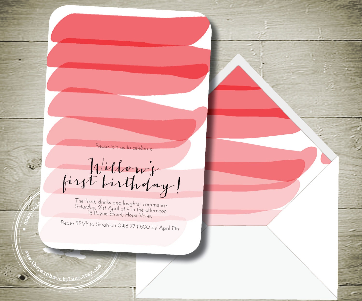 OMBRE Custom Personalised Printable Invitation