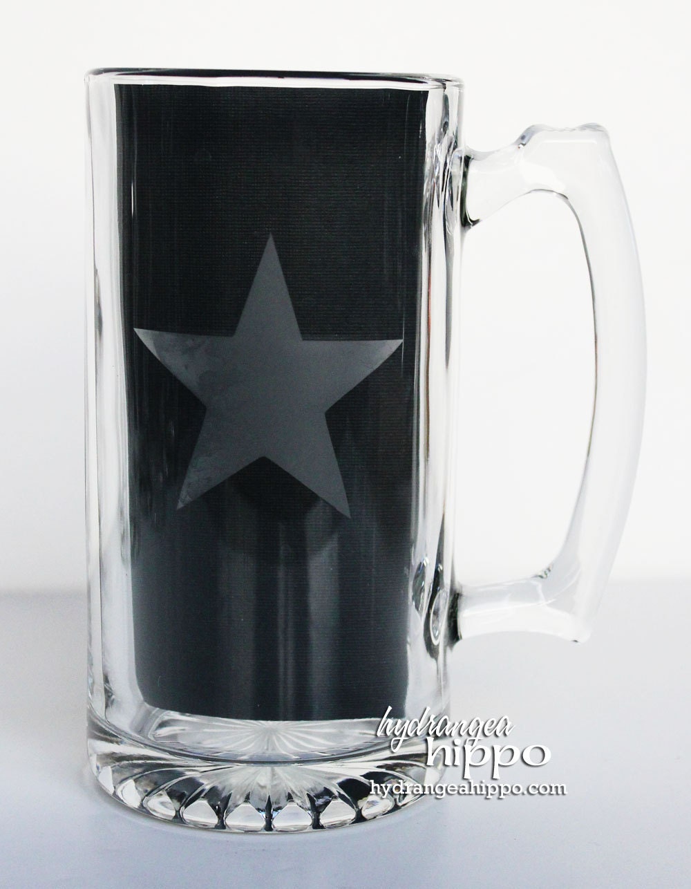 Western Star - Etched Glass Beer Mug