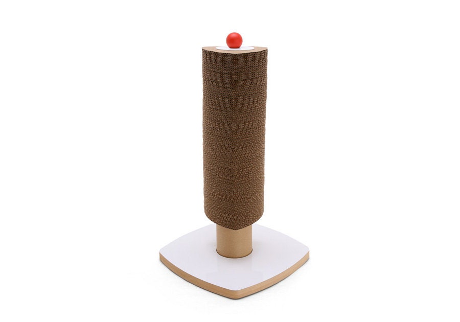 Triangle Red Scratch Tower - Modern Cardboard Cat Scratching Tower