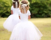 White long tutu for a Flower Girl or real princess. Available in several colors.