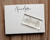 Newlyweds Custom Calligraphy Name  Stamp
