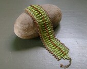 Lucious Green Apple and Brass Bracelet