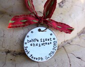 Baby's First Christmas Ornament, Hand stamped