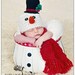 Crochet Newborn, 0-3M, 3-6M Baby Boy/Girl Frosty The Snowman Scarf and Hat Beanie Set, Custom Made Christmas Holiday Photo Photography Prop