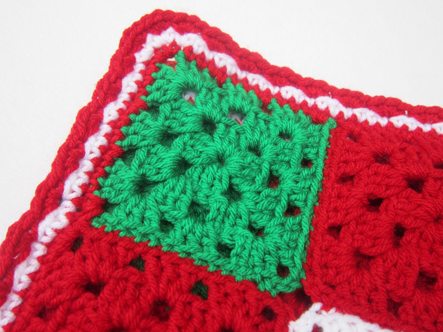 Crocheted Christmas Baby Granny Square Afghan