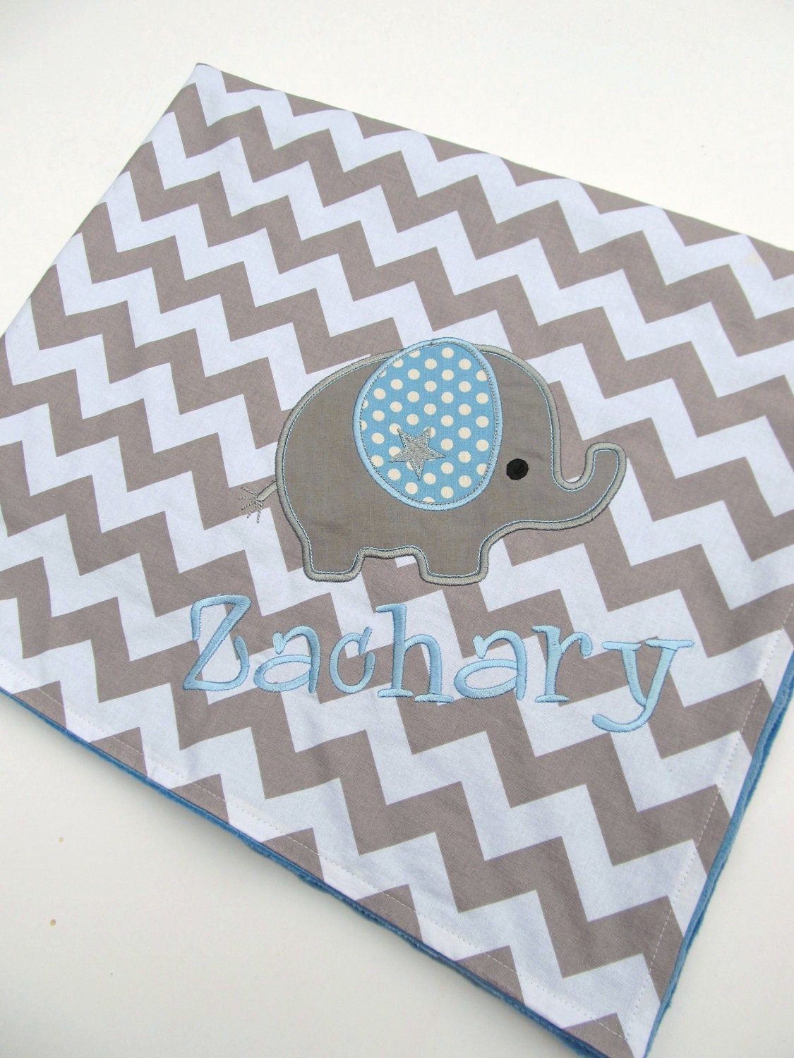 Personalized Baby Blanket 30x35- Minky Baby Blanket- Chevron Minky Blanket- Applique Baby Blanket- Elephant Blanket- Design Your Own Blanket