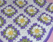 Daisy Baby Afghan (purple)