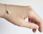 UNDER THIS MOON / Silver Bracelet - Personalized lunar phase charm of your special night, solar eclipse, delicate, astronomy, black