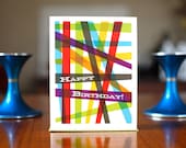 Washi Tape Birthday - Colorful Modern Birthday Card (100% Recycled Paper)