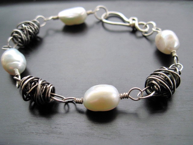 Freshwater Pearl, Sterling Silver Bracelet