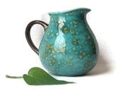 Water Pitcher in Warm Jewel Tones of Teal Blue