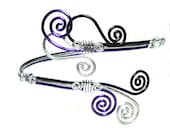Arm Band, Cuff, Black Purple and Silver Aluminum Wire