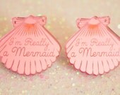 Mermaid Jewelry // I'm Really a Mermaid Shell Earrings